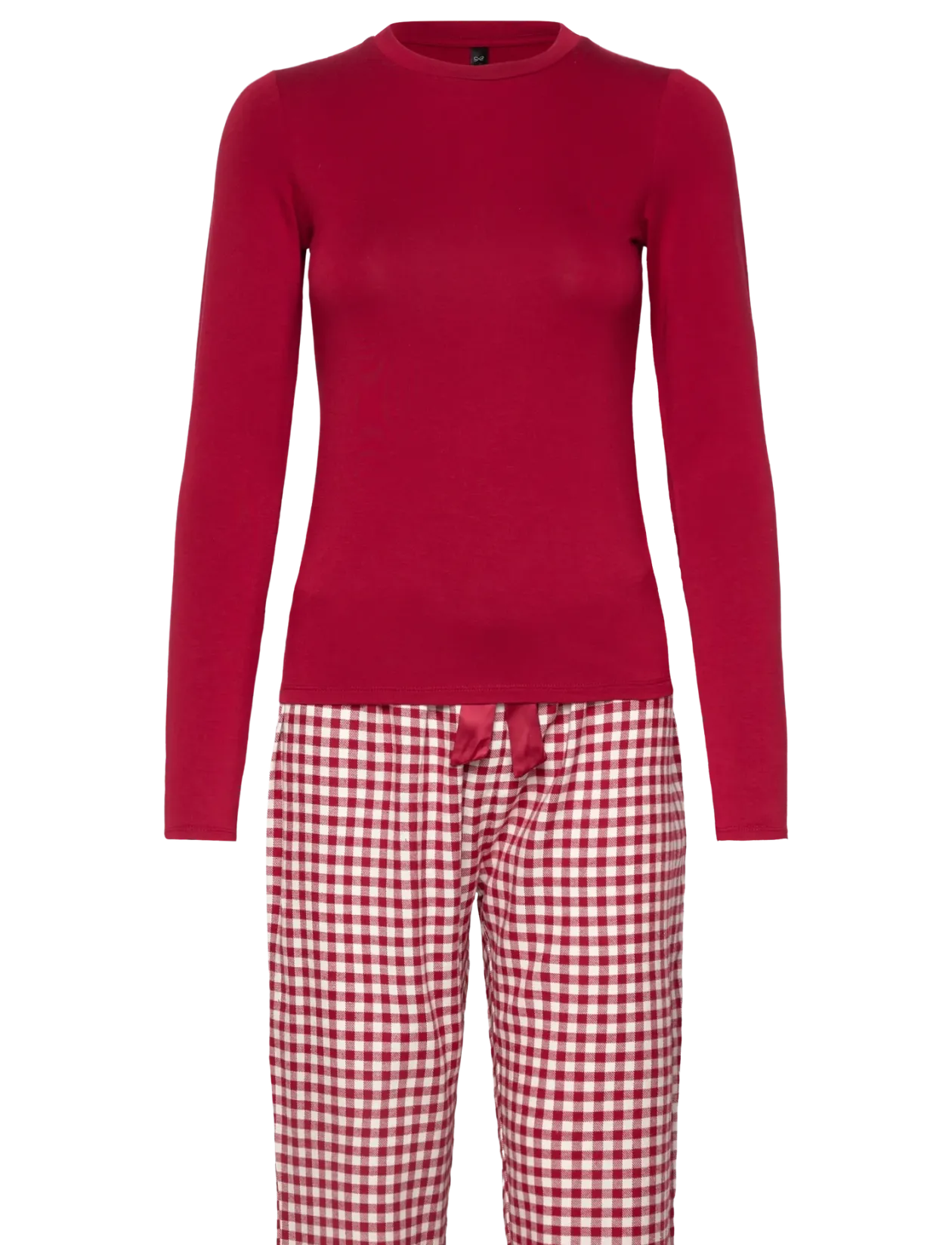 PJ SET LS TOP TWILL CHECK - Pyjamas