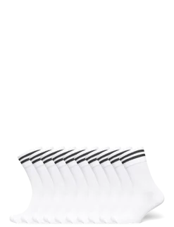 10-PK Tennis Socks with Stripes - Strømper
