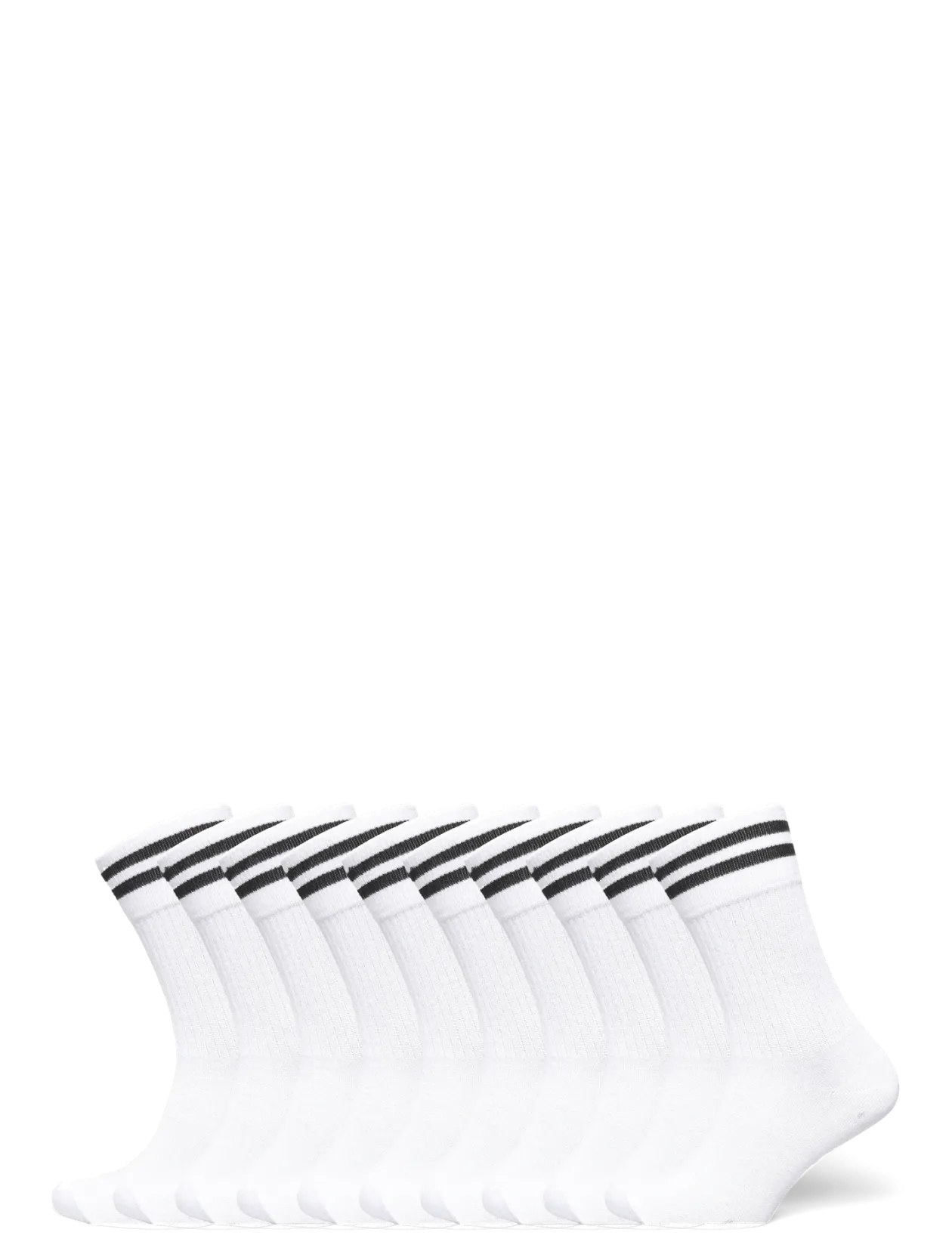 10-PK Tennis Socks with Stripes - Strømper