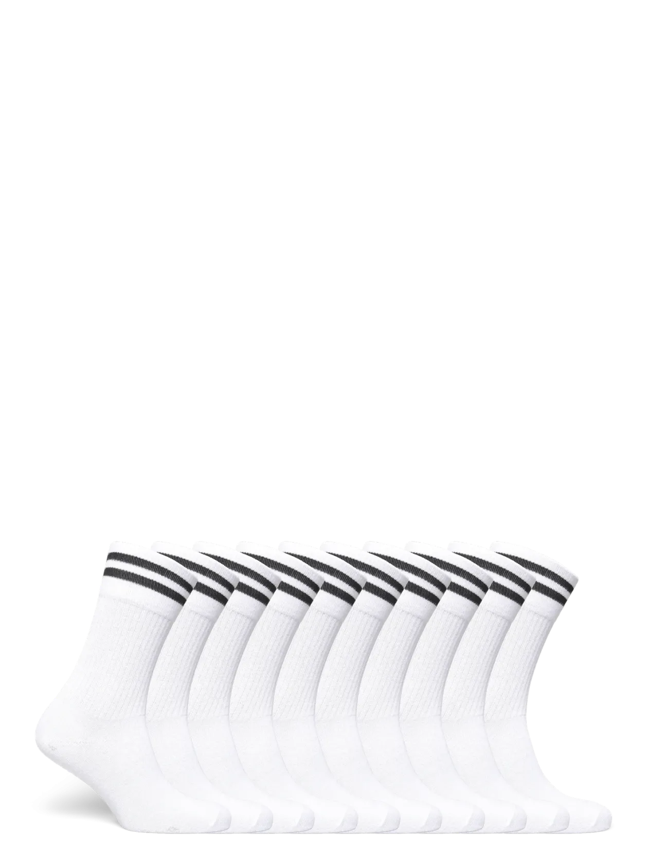 10-PK Tennis Socks with Stripes - Strømper
