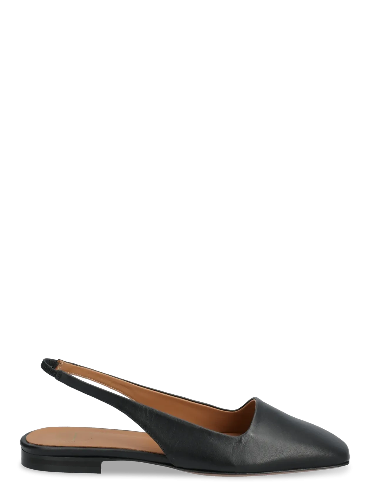 Plesio Black Nappa - Flade slingbacks