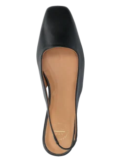 Plesio Black Nappa - Flade slingbacks