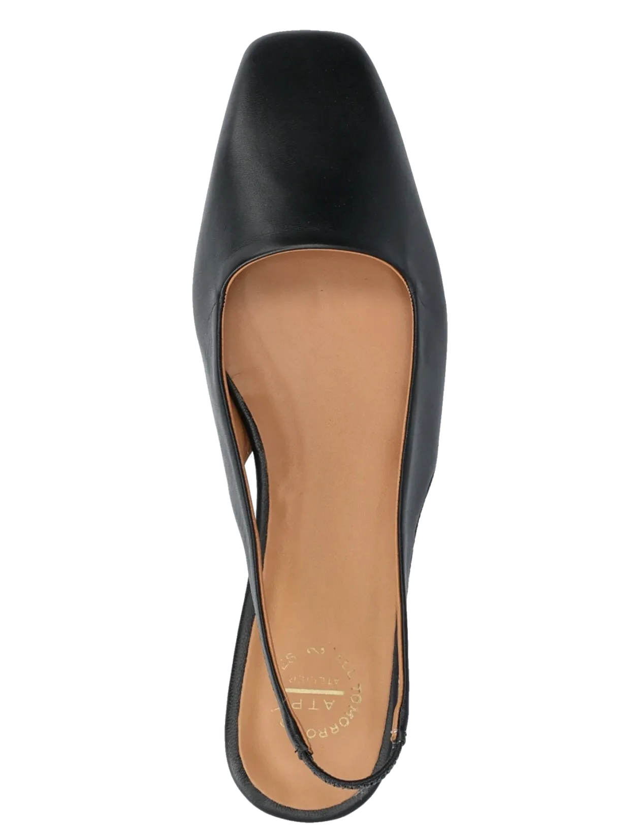 Plesio Black Nappa - Flade slingbacks