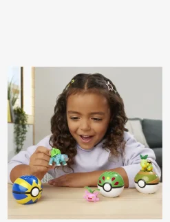 Pokémon Grass-Type Trainer Team Building Toy Kit, 4 Action Figures (118 Pieces) for Kids - Byggesæt