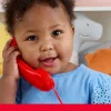 Red Chatter Telephone Baby & Toddler Pull Toy, Mattel 80th Anniversary Edition - Træklegetøj