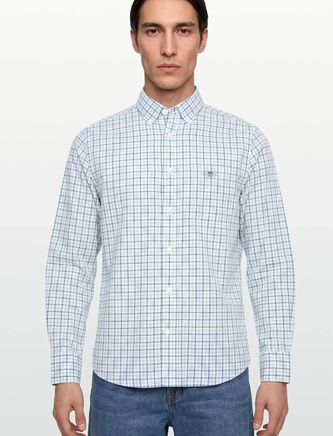 REG CLASSIC POPLIN CHECK - Ternede skjorter