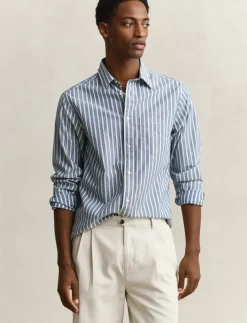REG DOBBY STRIPE SHIRT - Stribede skjorter