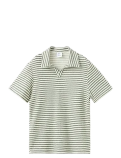 Regular fit textured stripe polo - Kortærmede