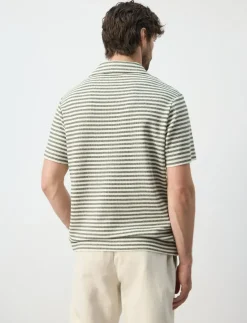 Regular fit textured stripe polo - Kortærmede