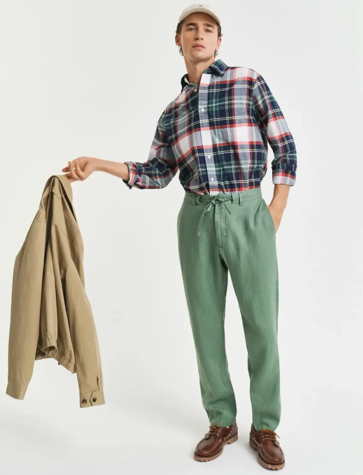 RELAXED LINEN DS PANTS - Hørbukser
