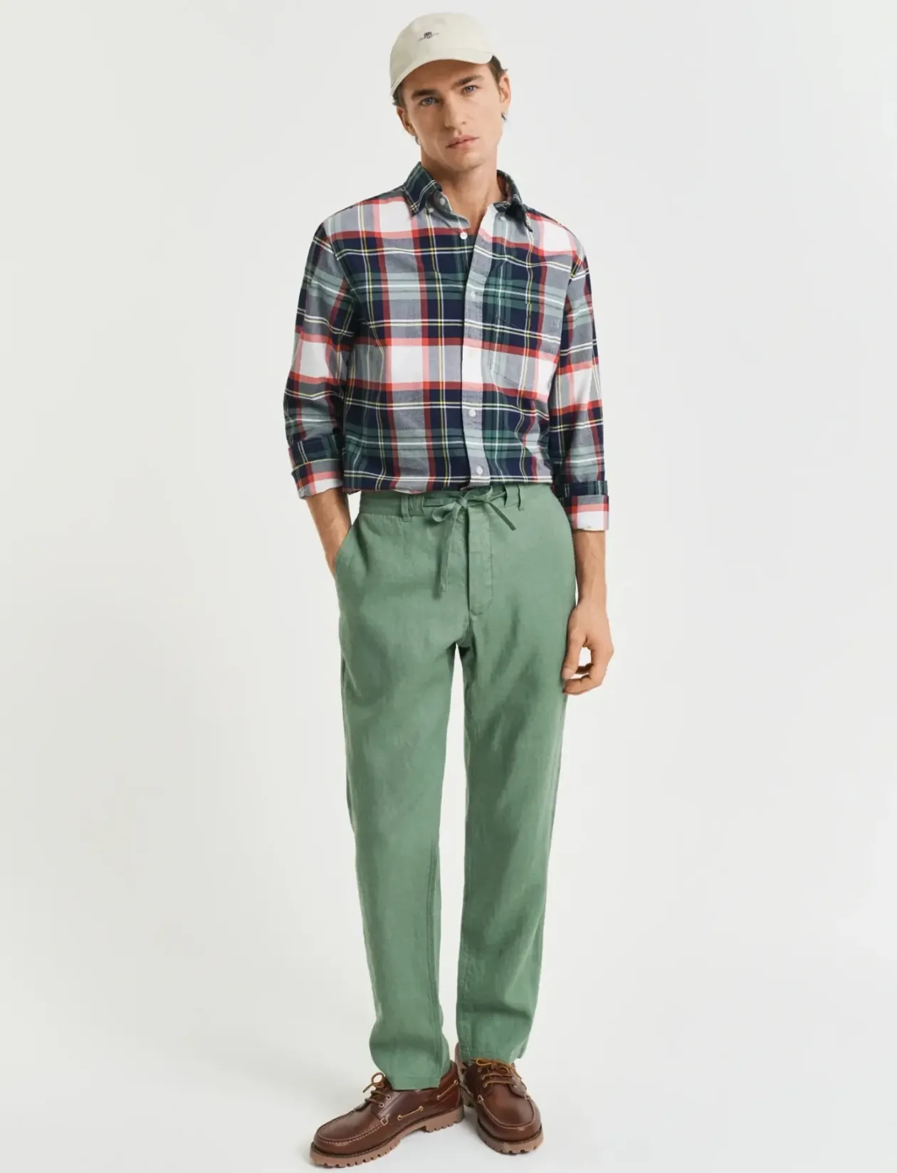 RELAXED LINEN DS PANTS - Hørbukser