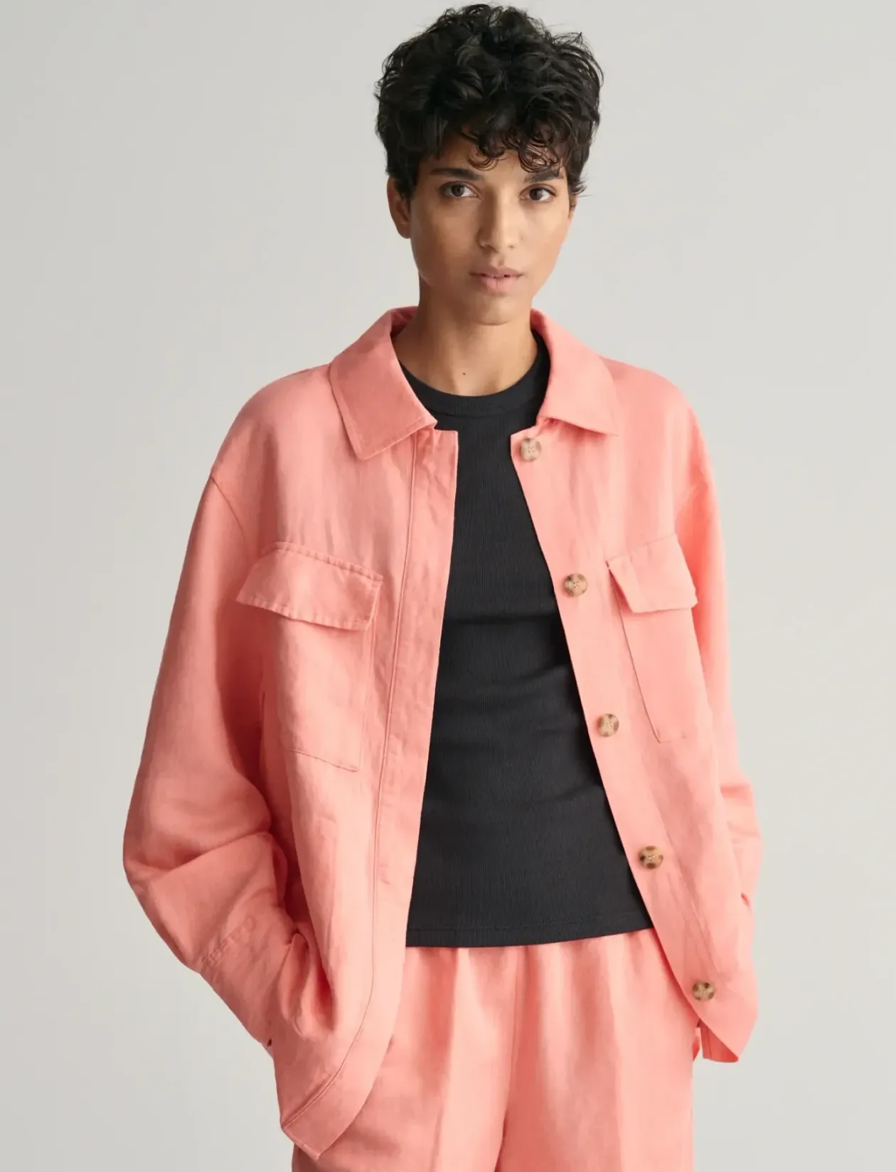 REL LINEN BLEND OVERSHIRT - Overshirts