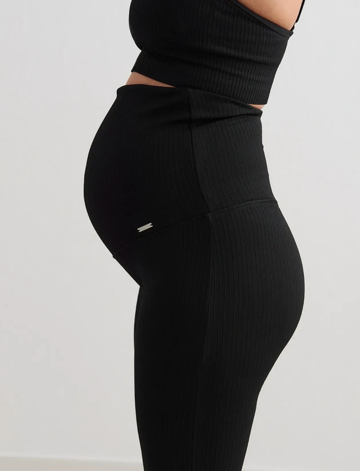 Ribbed Seamless Flare Maternity Tights - Træningstights