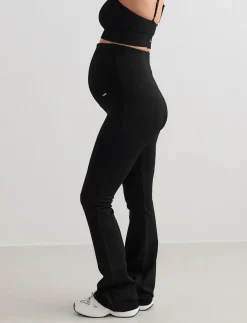 Ribbed Seamless Flare Maternity Tights - Træningstights
