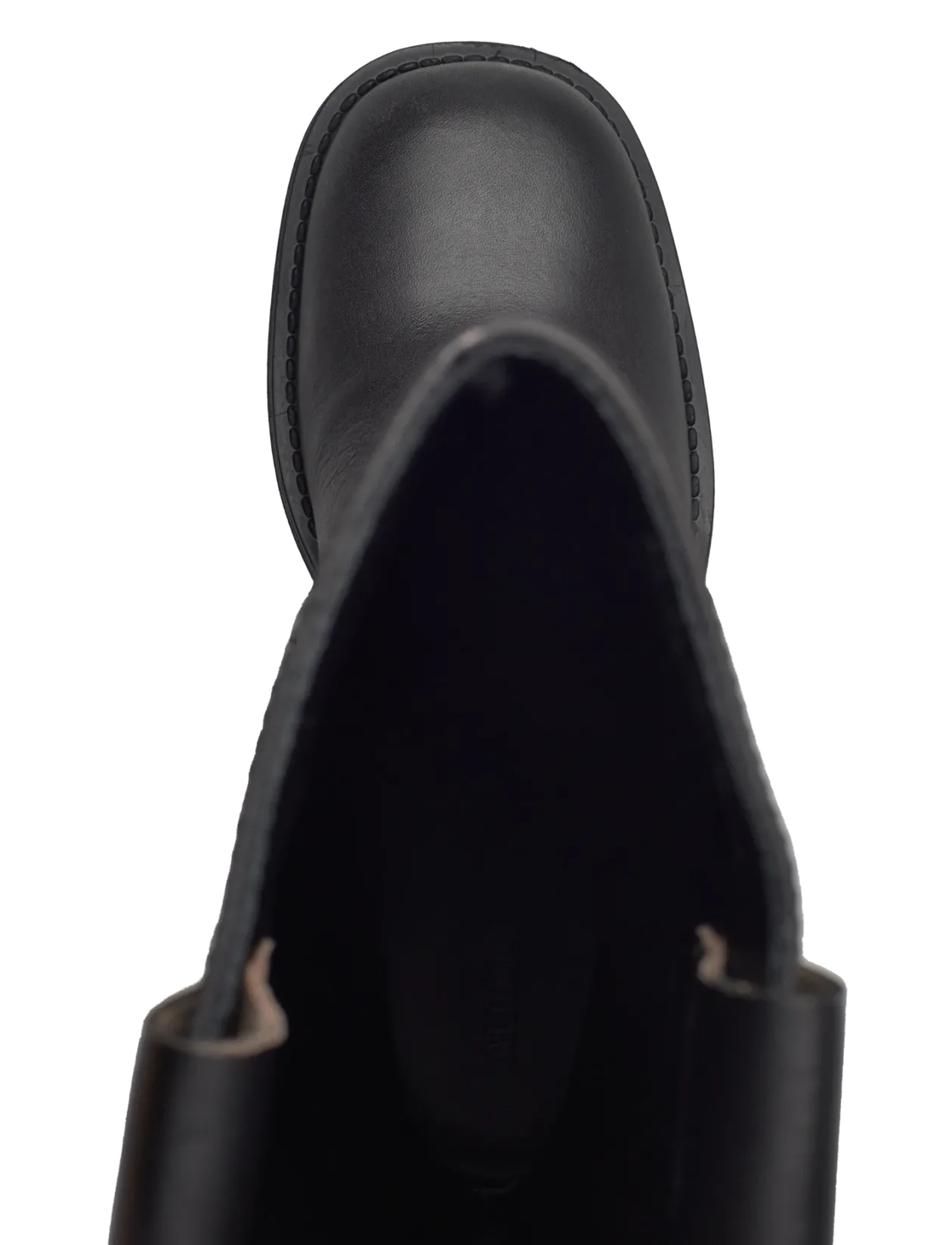 Sajan Vintage Effect Black Leather Boots - Langskaftede