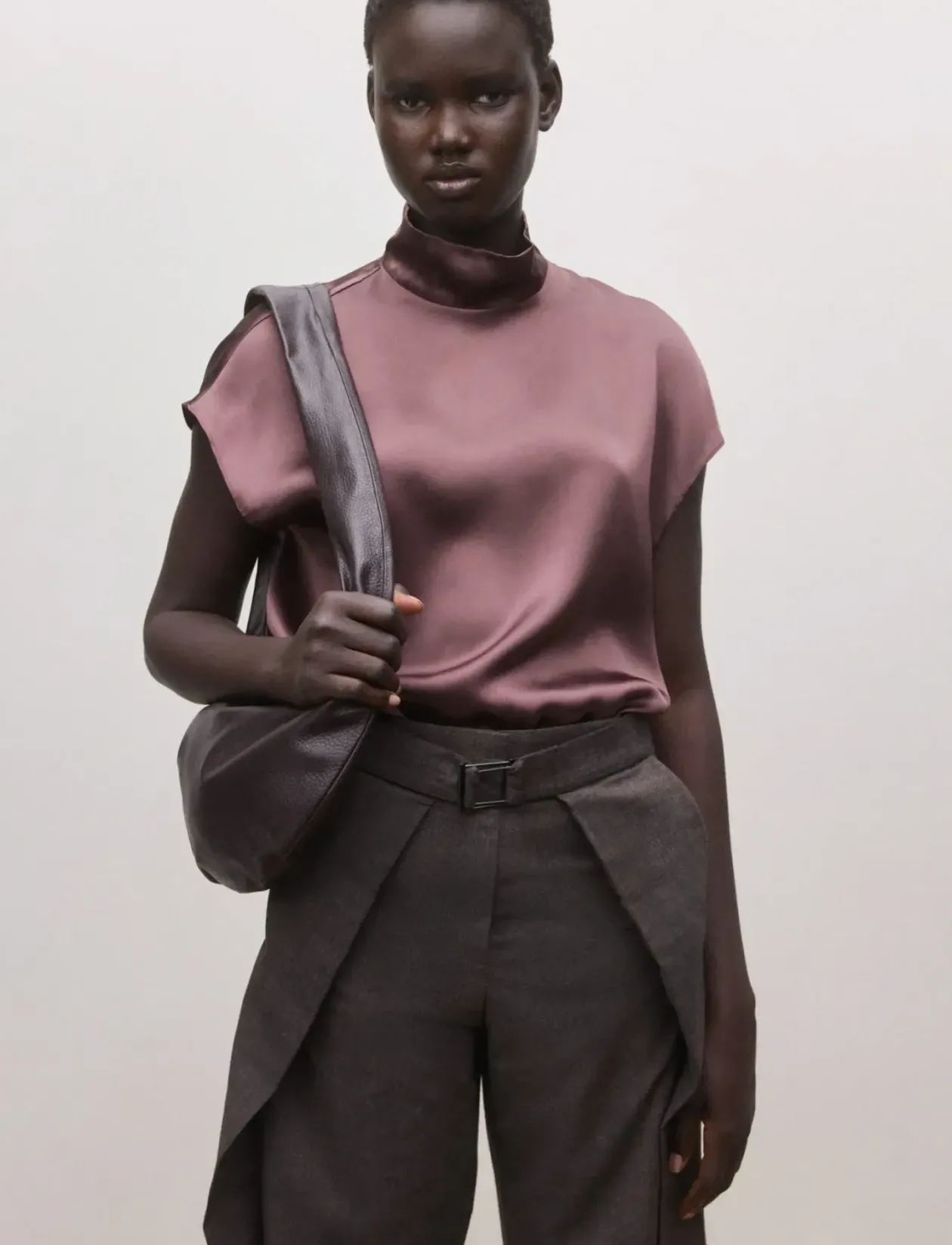 100% satin silk blouse - Kortærmede bluser