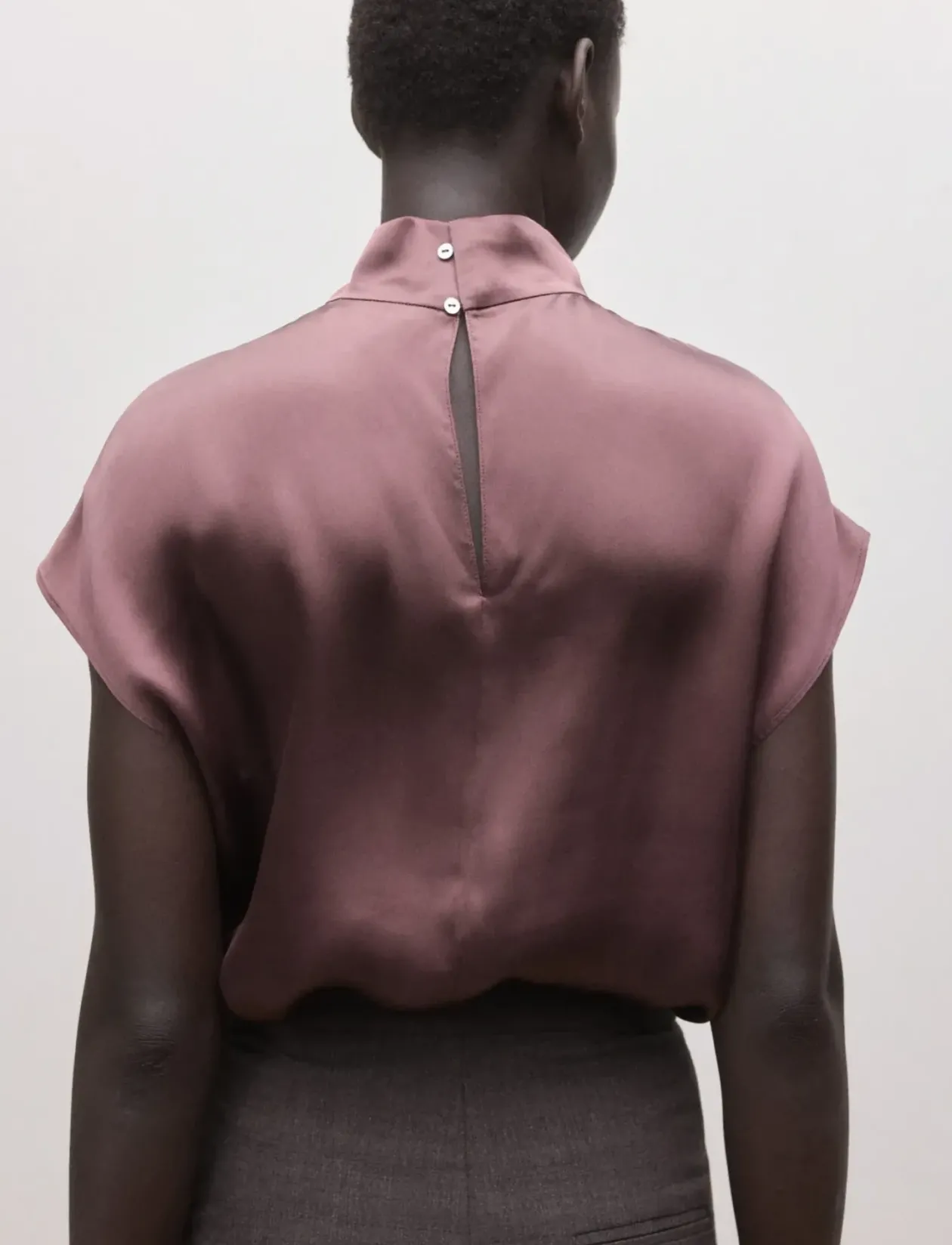 100% satin silk blouse - Kortærmede bluser
