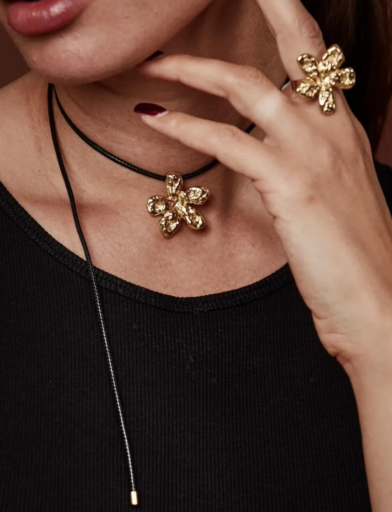 Senna Cord Necklace Silver - Statement-halskæder