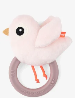 Sensory rattle w/teether Birdee Powder - Bidelegetøj