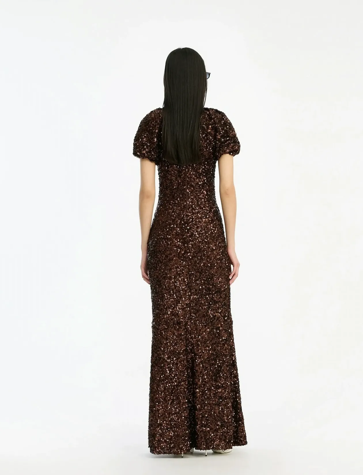 SEQUINS MIDI V-NECK DRESS - Maxikjoler