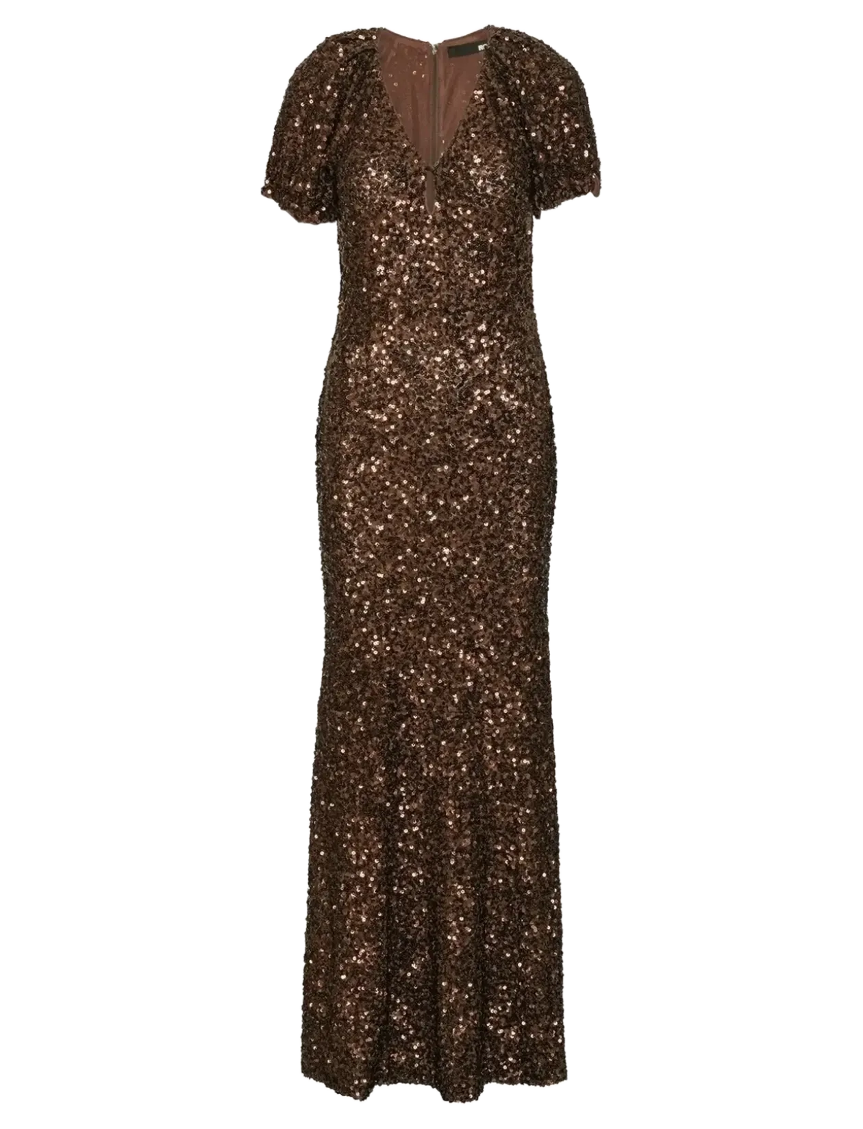 SEQUINS MIDI V-NECK DRESS - Maxikjoler