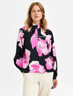 SLFAURA LS BUTTONED TOP B - Langærmede bluser