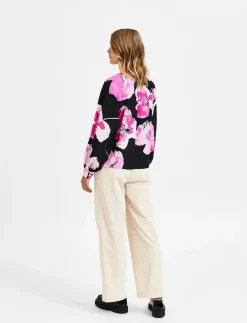 SLFAURA LS BUTTONED TOP B - Langærmede bluser
