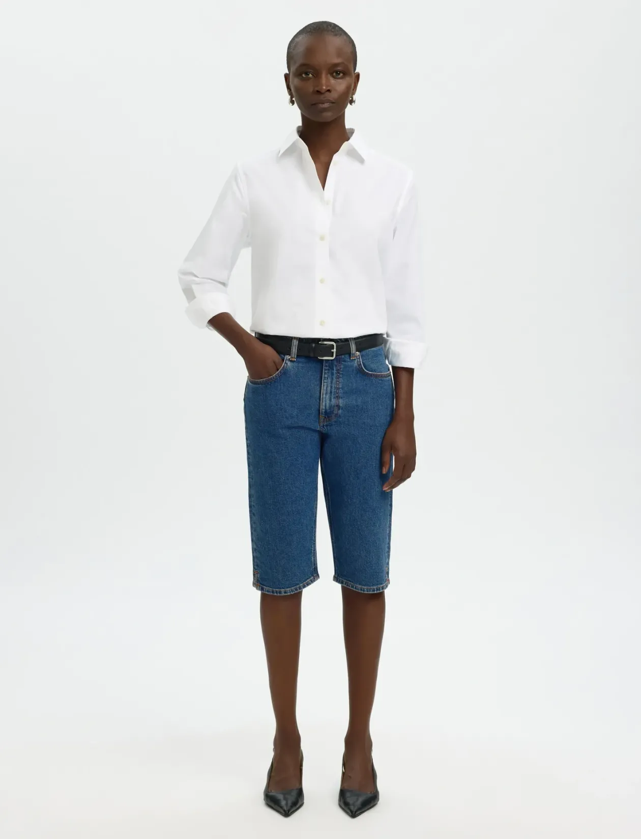SLFEVA MW DENIM CAPRI - Capri bukser