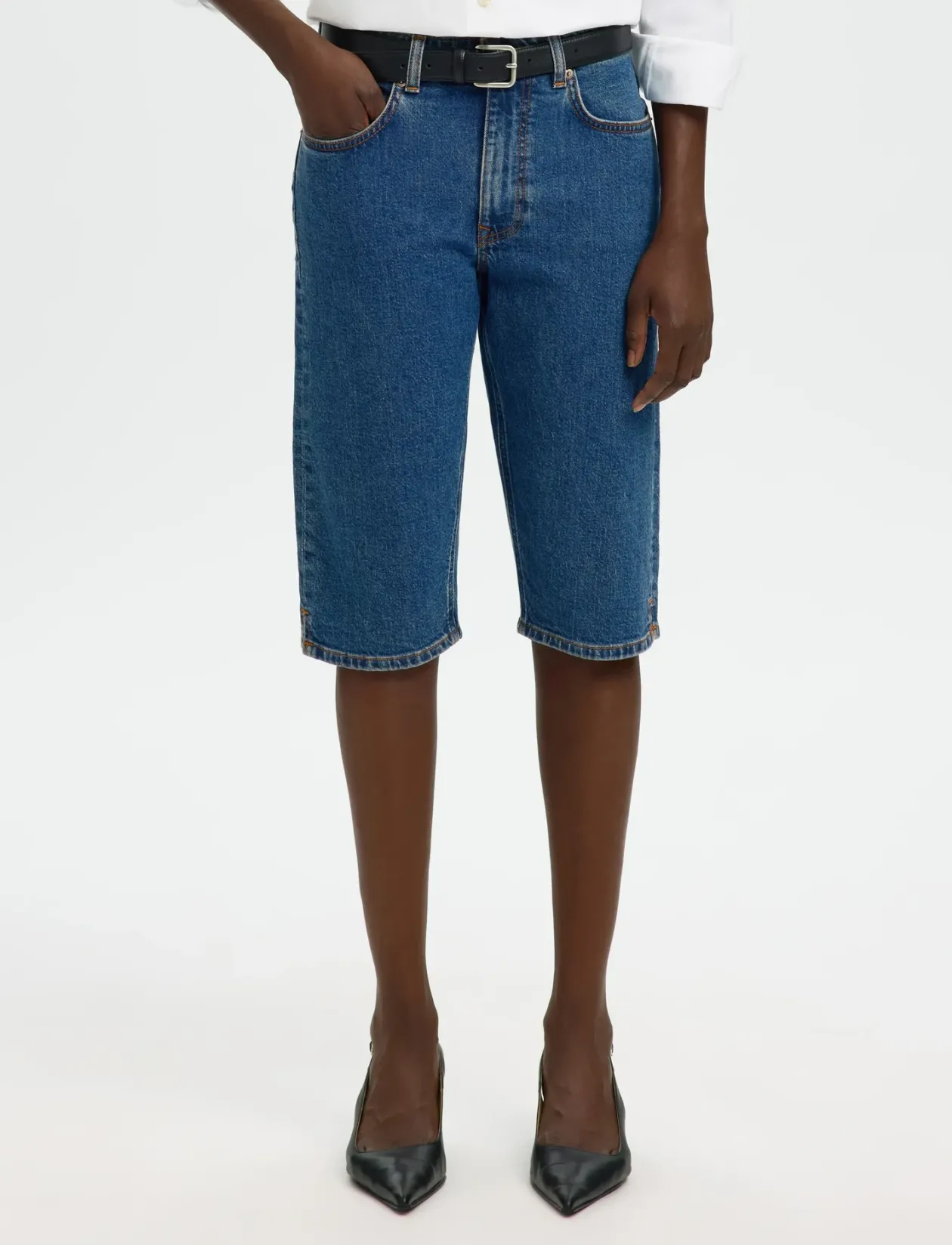 SLFEVA MW DENIM CAPRI - Capri bukser