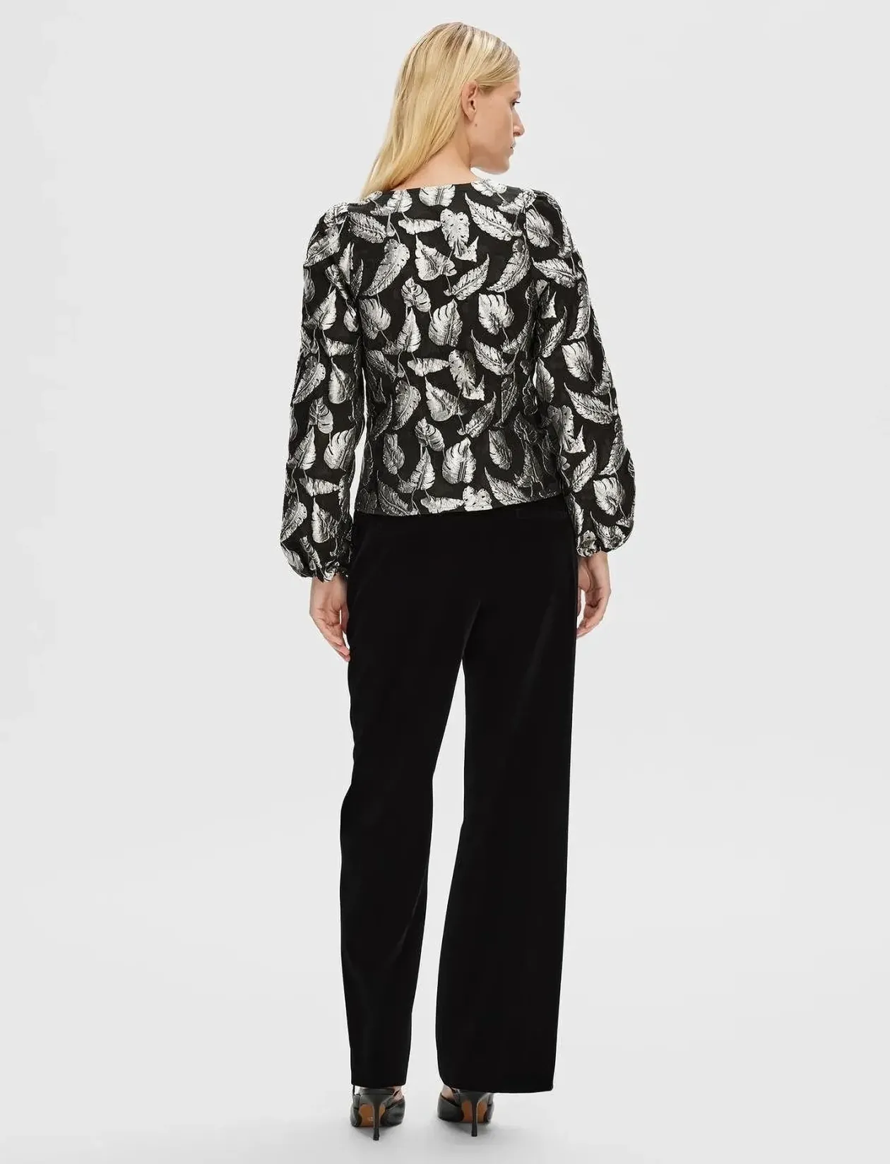 SLFPAULA SILVER LEAF LS TOP B - Langærmede bluser