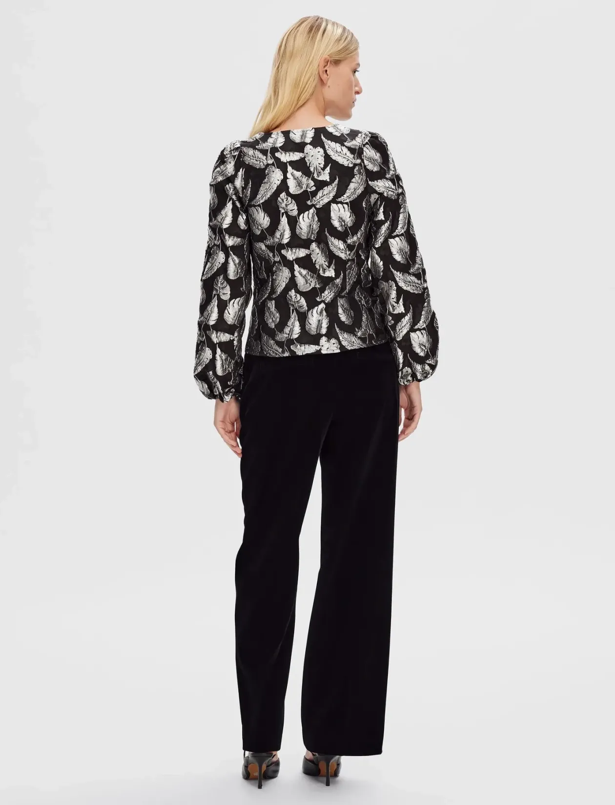 SLFPAULA SILVER LEAF LS TOP B - Langærmede bluser