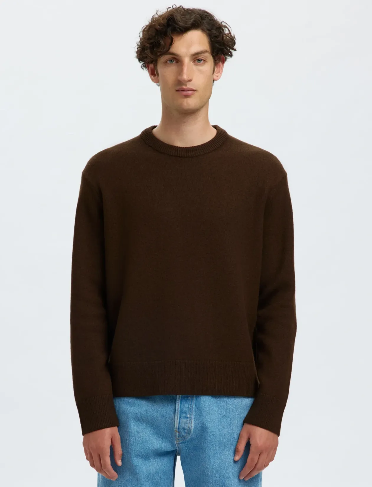 SLHARNE LS KNIT RELAXED WOOL CREW NECK - Rund hals