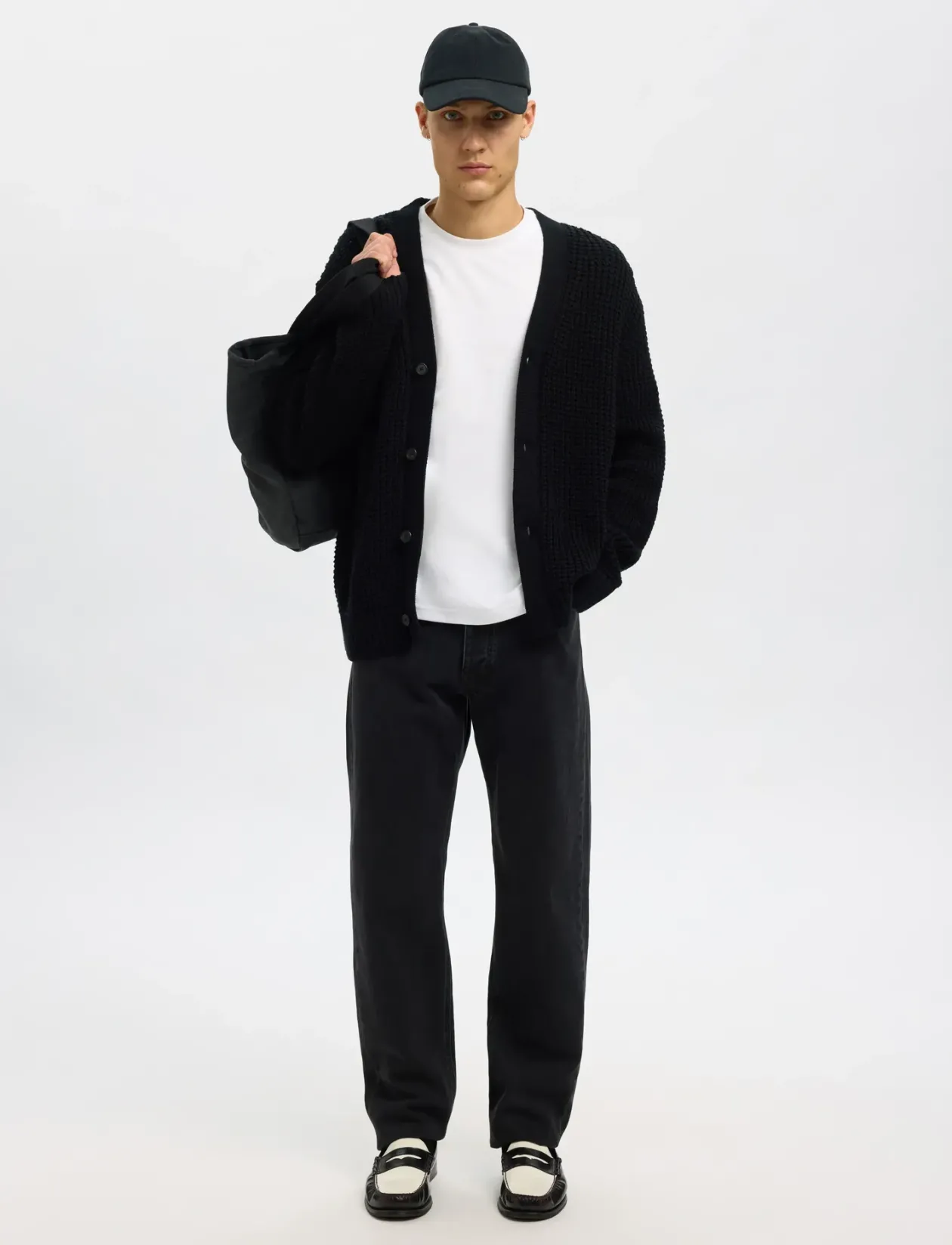 SLHDERECK LS KNIT STRUC RELAXED CARDIGAN - Cardigans