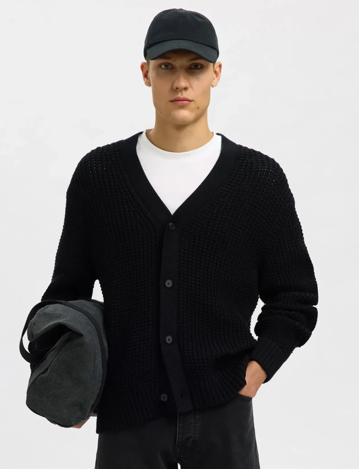 SLHDERECK LS KNIT STRUC RELAXED CARDIGAN - Cardigans