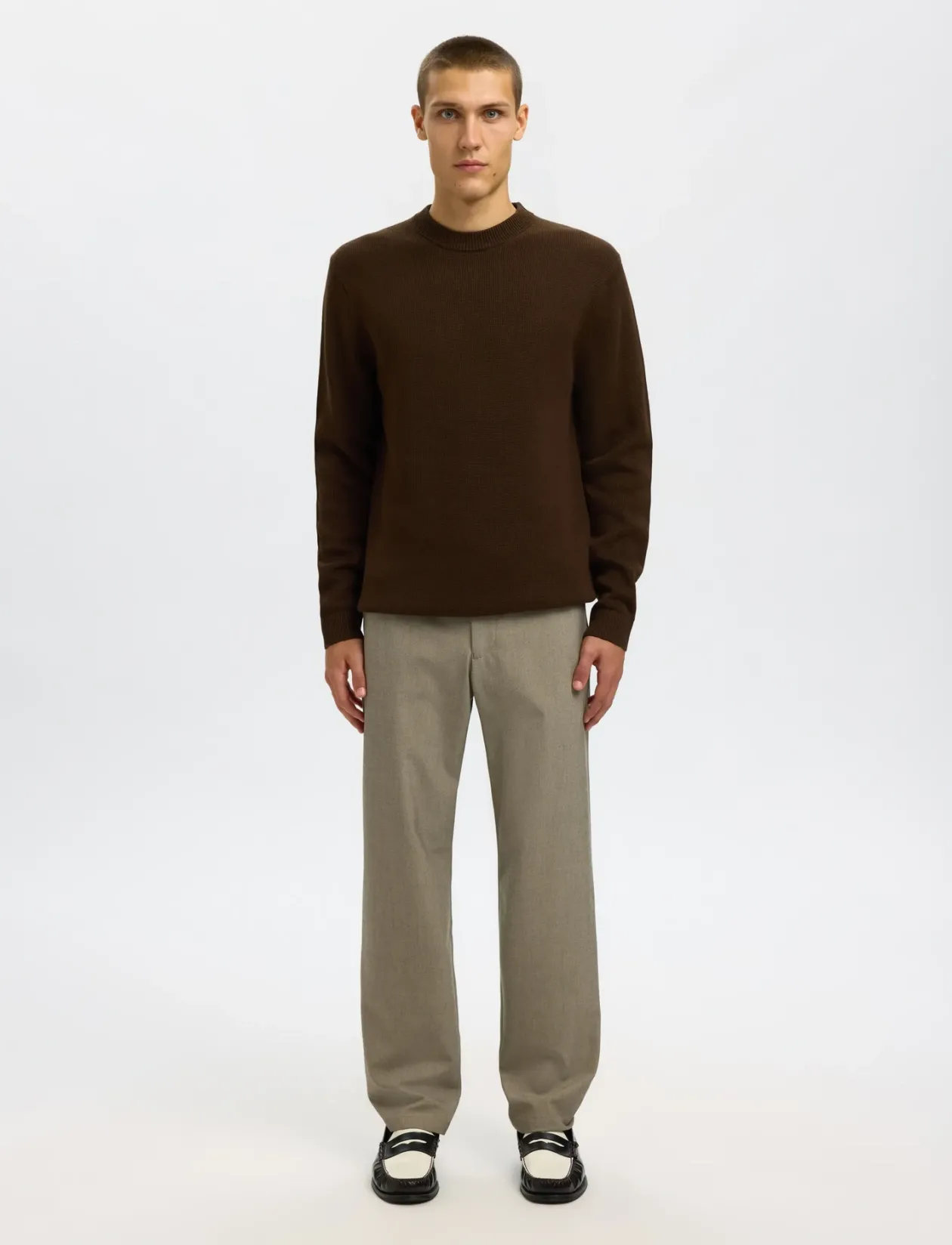 SLMDANE LS KNIT REG STRUC CREW NECK NOOS - Rund hals