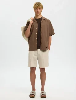 SLMREGULAR-LEROY LINEN BLD SHORTS NOOS - Hørshorts