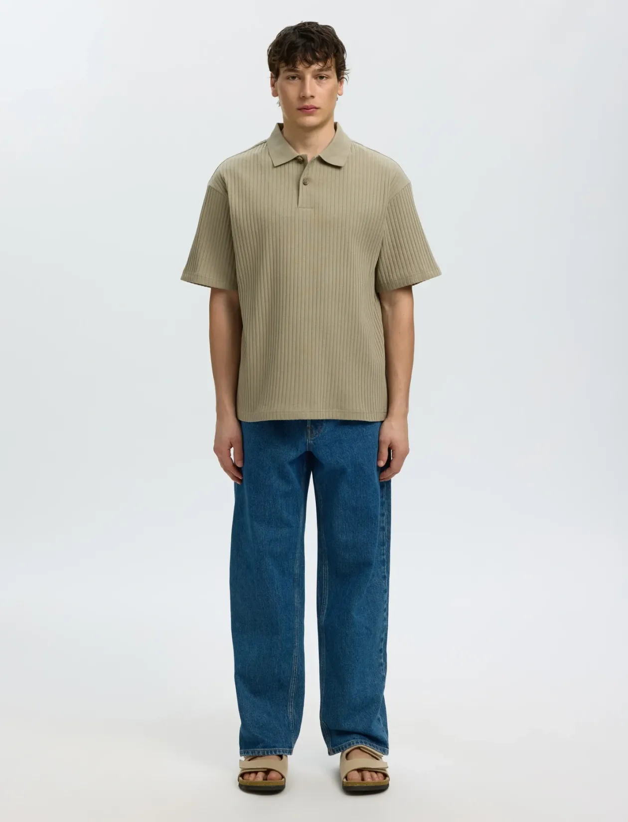 SLMRELAXSIMON RIBBED SS POLO - Kortærmede