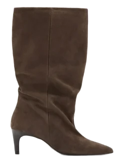 Slouchy suede ankle boot - Ankelstøvler med hæl
