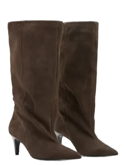Slouchy suede ankle boot - Ankelstøvler med hæl