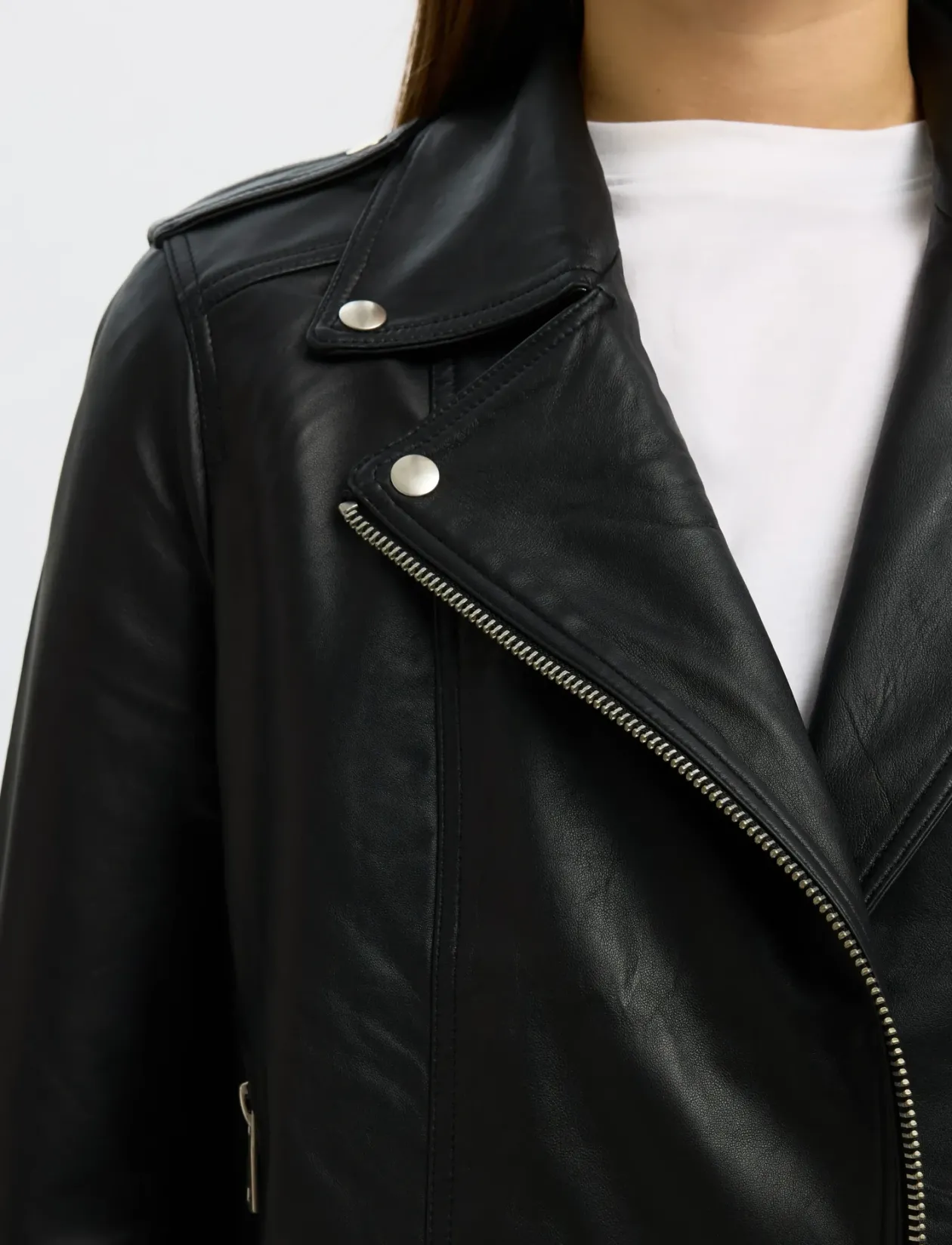 SLWMADISON LEATHER JACKET B NOOS - Læderjakker
