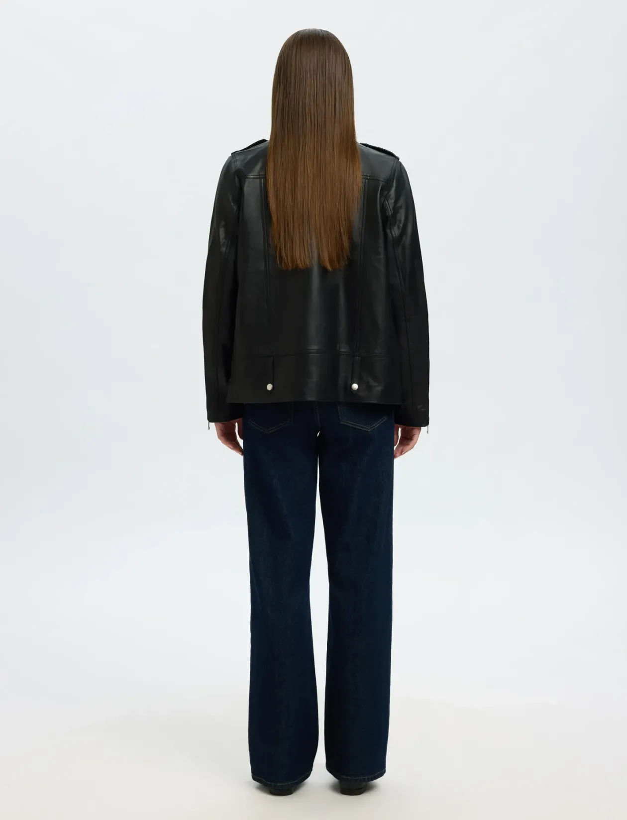SLWMADISON LEATHER JACKET B NOOS - Læderjakker