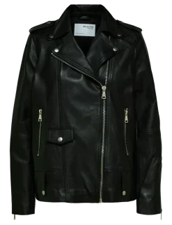 SLWMADISON LEATHER JACKET B NOOS - Læderjakker