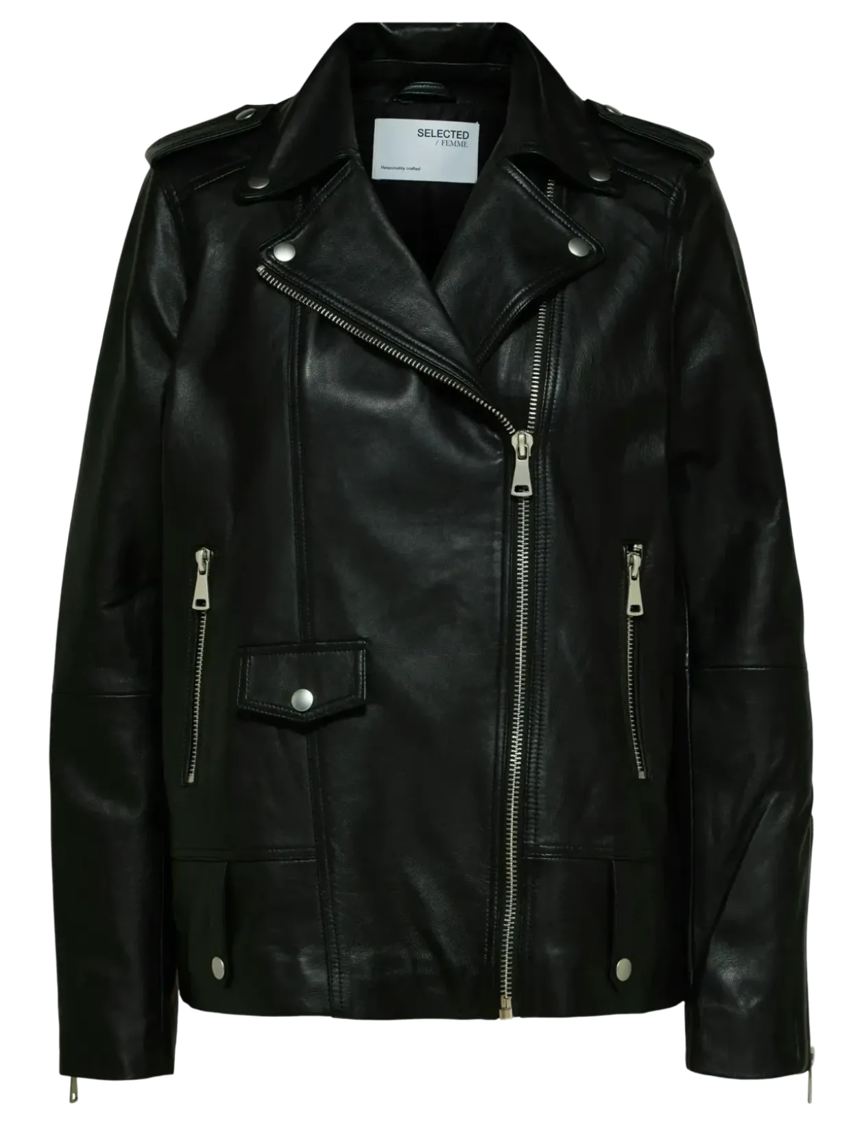 SLWMADISON LEATHER JACKET B NOOS - Læderjakker
