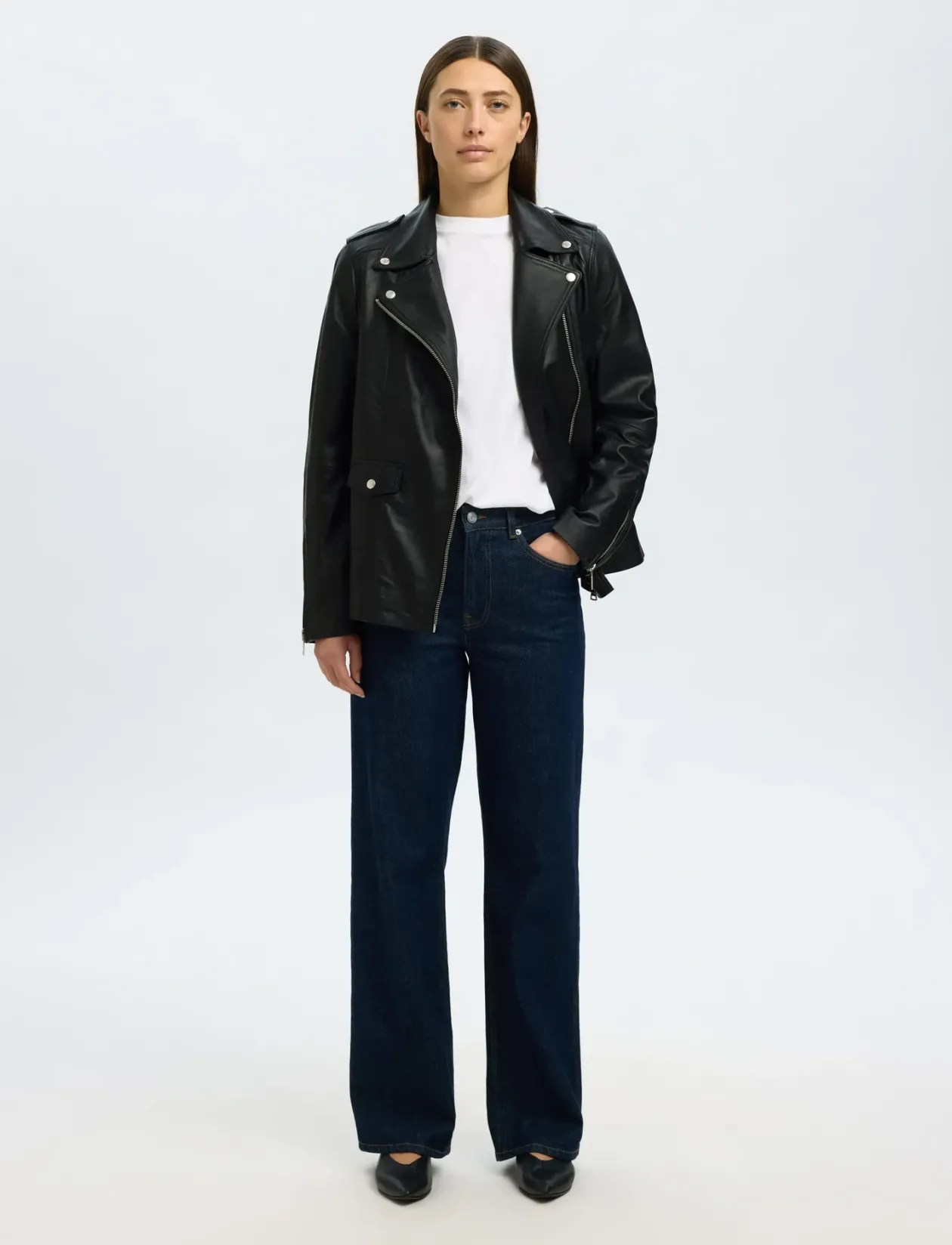 SLWMADISON LEATHER JACKET B NOOS - Læderjakker