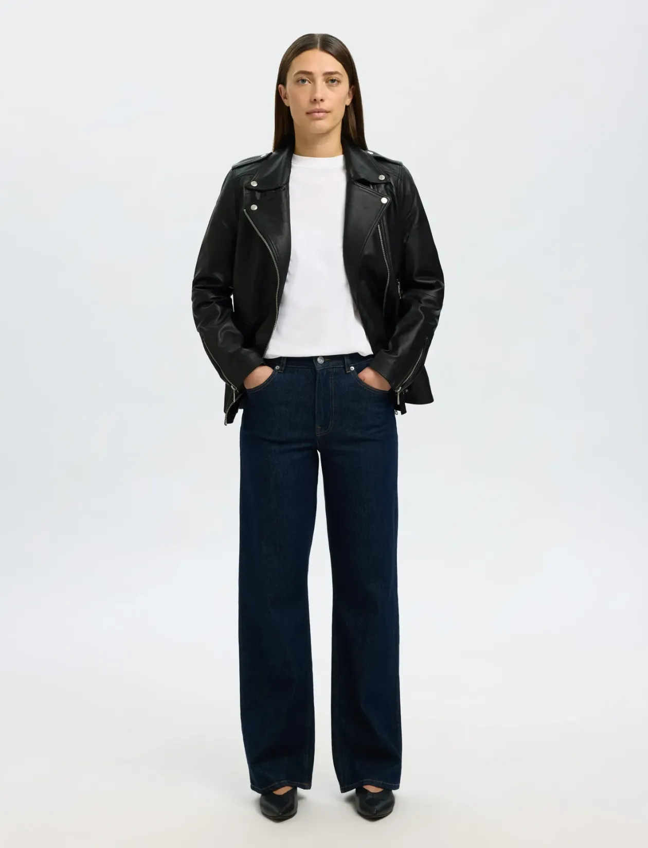 SLWMADISON LEATHER JACKET B NOOS - Læderjakker