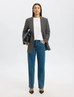 SLWRITA LS RELAXED BLAZER DGM NOOS - Enkeltradede blazere