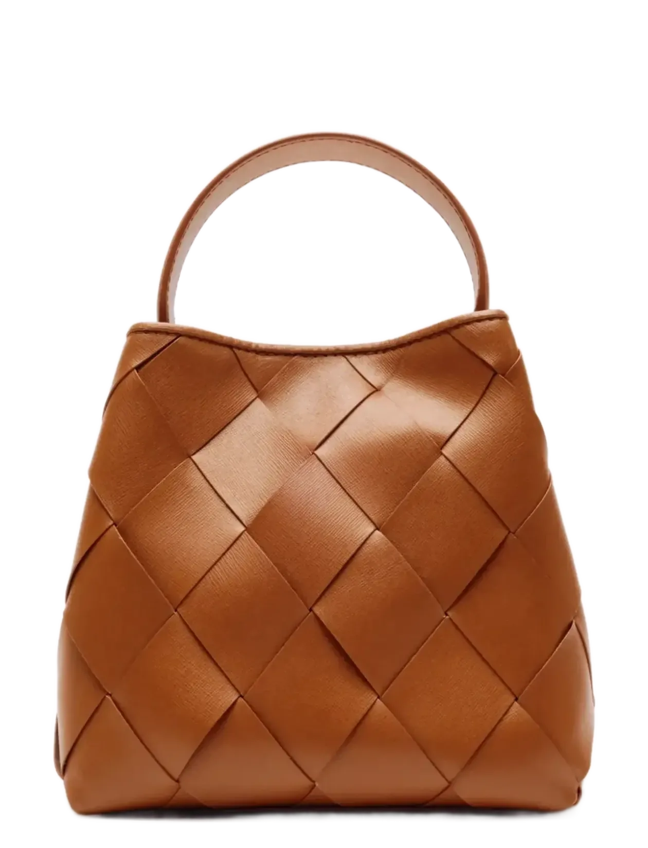 Small Chiara Braided Florence Brown w. Gold - Top handle tasker