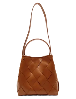 Small Chiara Braided Florence Brown w. Gold - Top handle tasker