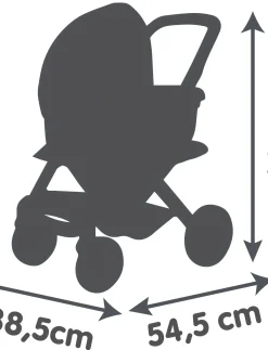 Smoby 3-in-1 Doll Stroller, Pink - Dukkevogne