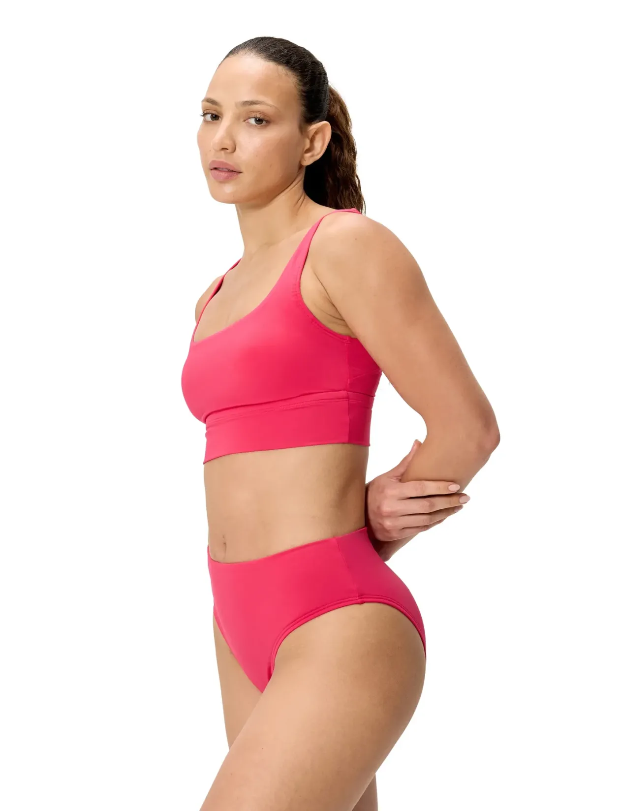 Solid Cheeky High Waist Bikini Bottom - Bikinier